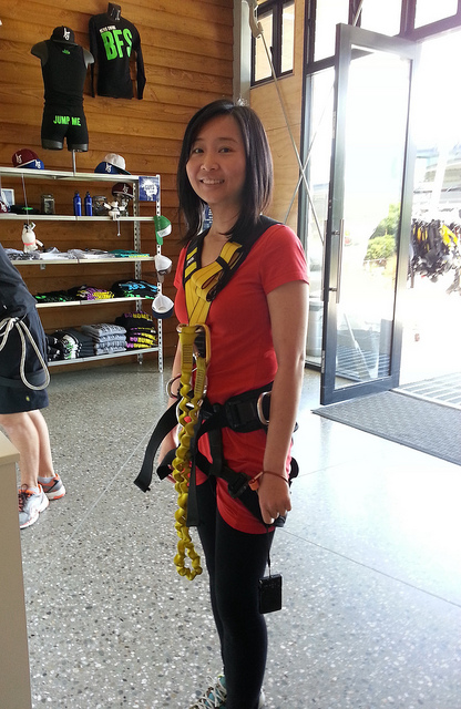 Prepped for Nevis Bungy Jump